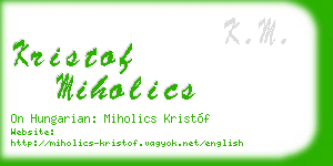 kristof miholics business card